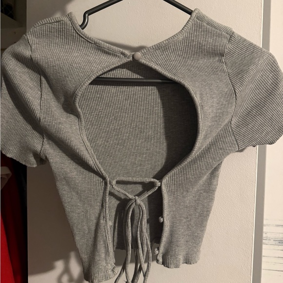 Forever 21 Gray Ribbed Crop Top - Picture 2 of 2